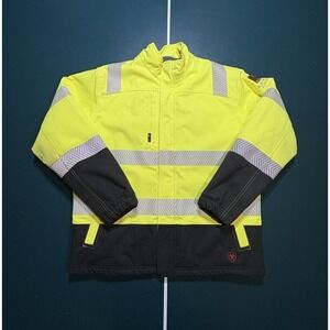 Ariat FR Hi-Vis Waterproof Jacket Men's Large Yellow Insulated Workwear CAT4